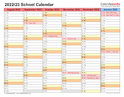 School Calendars 2022 2023 Free Printable Pdf Templates