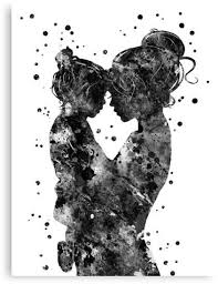 Mother And Daughter Canvas Print By Rosaliartbook In 2020 Mutter Kunst Mutter Tochter Kunst Zeichnung