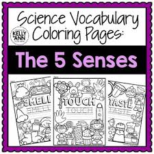 Free, printable coloring book pages, connect the dot pages and color by numbers pages for kids. 5 Senses Science Vocabulary Coloring Pages By Created By Kelly Ann
