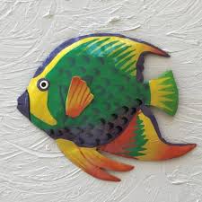 Due to the popularity of wrought iron decor lately, this item became the each handcrafted piece has a powder coating finish making it durable for both indoor or outdoor use. Metal Fish Wall Art Fish Decor Metal Wall Art Outdoor Metal Art Caribbean Rays