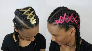 Tresses Avec Rajouts De Type Feed In Avec Corset Voici La Video De Deux Coiffures Pour Les Fetes De Fin D Annees A Faire Sur Cheveux Crepus Naturels Ajoutez