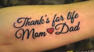 Place this ''i love you mom'' if you are in need of a good memory tattoo design, or if you truly want to have something forever on your body. Mom And Dad Tattoo Design For Parents Body Tattoo Art