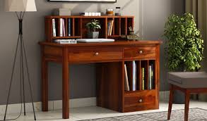 Buy Cassidy Study Table Honey Finish Online In India Wooden Street Study Table Wooden Study Table Wooden Street