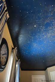 Diy Faux Midnight Ceiling Painted Ceiling Sky Ceiling Bedroom Ceiling