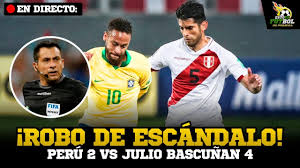 Brasil se ha reconocido a nivel internacional por el polémico arbitraje de julio bascuñán, mismo que inclinó la cancha a favor del cuadro dirigido por tite. Un Robo Peru 2 Vs Brasil 4 Eliminatorias Qatar 2022 Bascunan No Fue Al Var Youtube