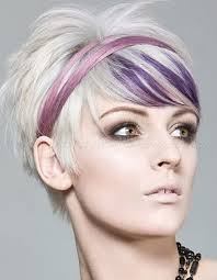 Short Blonde Hair With Purple Highlights And Headband Short Punk Hair Purple Hair Highlights Punk Hair