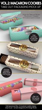 Food Pastry Boxes Vol 2 Cookies Macarons Pastry Take Out Packaging Mock Ups Cookie Packaging Biscuits Packaging Bakery Packaging