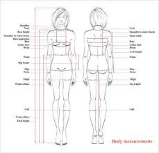 Woman Body Measurement Chart Scheme For Measurement Human