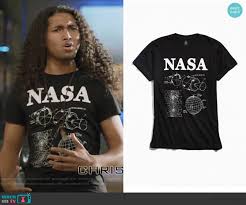Wornontv Brandon S Black Nasa Print Tee On Black Lightning Clothes And Wardrobe From Tv