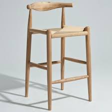Hans Wegner Elbow Bar Stool Natural American Ash Counter Stools Stool Home Bar Accessories