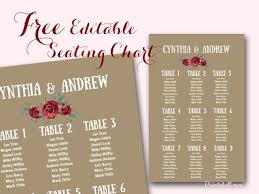 Free Stylish Wedding Seating Chart Printable Seating Chart
