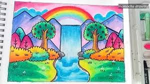  Pemandangan Air Terjun Cara Menggambar Dan Mewarnai Gradasi Oil Pastel Youtube Cara Menggambar Gambar Simpel Gambar Kartun