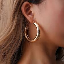 The top spring is closed, more convenient and comfortable to wear. 1pairs Fashion Large Hoop Earrings Big Gold Silver Circle Round Earrings For Women And Girl Jewelry Shopee Malaysia