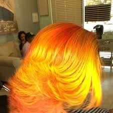 Black And Yellow Hair Style Tangerine Sunrise Video Orange Ombre Hair Hair Styles Colored Hair Tips