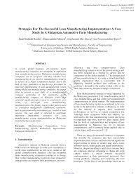 A sdn bhd company is a private company which is limited by shareholding. Https Www Ijert Org Research Strategies For The Successful Lean Manufacturing Implementation A Case Study In A Malaysian Automotive Parts Manufacturing Ijertv1is9015 Pdf