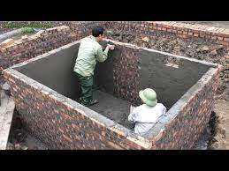 This is for pouring the concrete foundation. Construction Techniques Of A Beautiful Creative Sewage Tank Building Septic Tank From Smart Bricks Youtube