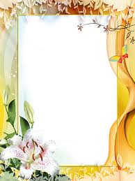 Yellow Transparent Frame With Lilium Flowers Photo Frame Design Boarder Designs Flower Backgrounds