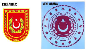 Cumhurbaşkanlığı arması altın sarısı renkteki 16 ışınlı güneş ve güneşin çevresindeki 16 yıldızdan oluşmaktadır. Milli Savunma Bakanligi Nin Armasi Yenilendi