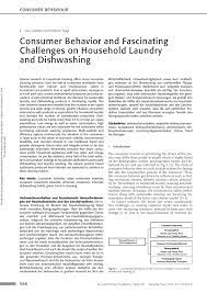 Buying behavior is the way people shop for your product, from product discovery to purchase and, in some cases, repurchase. Pdf Consumer Behavior And Fascinating Challenges On Household Laundry And Dishwashing