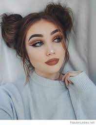 Two Buns Makeup And A Sweater Hair Styles Hairstyle Hair Makeup