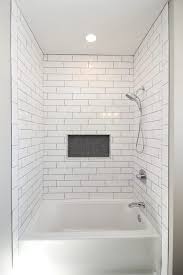 Master Bath With Subway Tile And Accent In 2020 White Subway Tile Shower White Tile Shower Full Bathroom Remodel