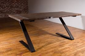 Items Similar To Industrial Steel Legged Table With Reclaimed Barn Flooring Top And Inset Iron Straps O Metal Table Industrial Metal Table Legs Metal Furniture
