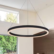 Vonn Lighting Tania Round 24 In 36 Watt Black Integrated Led Chandelier Vmc31640bl The Home Depot