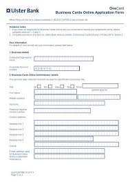 The ulster bank loans being sold are linked to. Onecard Business Cards Online Application Form Ulster Bank