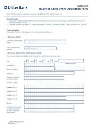 If you need to contact ulster. Onecard Business Cards Online Application Form Ulster Bank