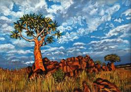 Quality custom framing · 5 star customer rating Quiver Tree Namaqualand South Africa Gallery Jane Atherfold Molesey Art Society Surrey Artists Art Galleries