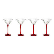 Buy plastic martini glasses and get the best deals at the lowest prices on ebay! Holly Berry Red Stem Martini Glasses Set Of 4 Christmas Tree Shops And That Home Decor Furniture Gifts Store