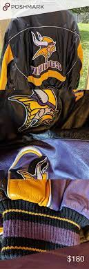 Men S Minnesota Vikings Genuine Leather Jacket Genuine Leather Jackets Leather Jacket Genuine Leather