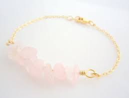 Rose Quartz Bracelet Pink Gemstones Chips Wire Wrapped On Gold Filled Delicate And Simple J Quartz Crystal Jewelry Rose Quartz Jewelry Rose Quartz Bracelet