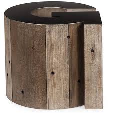 Bea Industrial Loft Alphabet Letter G Wood Side Table 3 900 Cny Liked On Polyvore Featuring Home Furniture T Side Table Wood Side Table Wood Accent Table