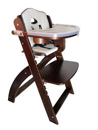 abiie beyond junior y wooden baby high chair with cushion and tray table mahogany white wooden baby high chair wooden high chairs baby high chair