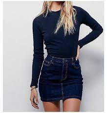Dark Blue Jean Skirt Outfits Summer Darkbluejeanskirtoutfitssummer Womens Skirt Outfits Denim Skirt Outfits Blue Denim Skirt Outfit