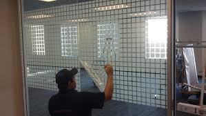 Office glass door film design. Decorative Films Abc Sun Control