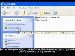 Windows Xp - Restoring Data From The Recycle Bin - Youtube
