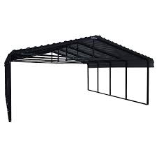 Arrow Arrow Carport 20 X 20 Charcoal Lowes Com Steel Carports Carport Metal Carports