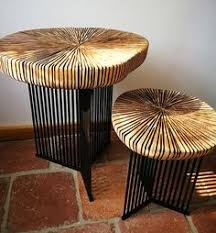 Couchtisch Aus Einer Baumscheibe Gefertigt Haus Deko Dekor Holz Und Metall
