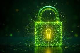 Representación de un candado digital protegiendo un servidor de datos.