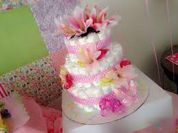 Flower Lily Theme Diaper Cake Diaper Cake Cake Baby Shower