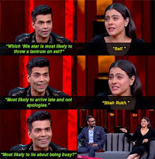 16 Moments From Kajol And Ajay Devgn S Kwk Episode That Were Either Banterous Or Just Plain Mean Koffee With Karan Bollywood Memes Shahrukh Khan And Kajol