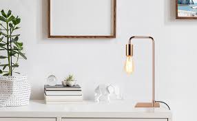 Rose gold table lamp with drum shade and open cage metal base. Rose Gold Table Lamp Edison Bedside Lamps For Reading Nightstand Dressers Small Metal Desk Lamp For Dorm Room Bedroom Amazon Com