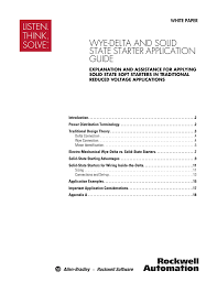 wye delta and solid state starter application guide