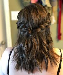This relaxed braided updo is a cute option because it looks good from all angles. 40 Gorgeous Short Hairstyles For Prom Prom Hairstyles For Short Hair Hair Styles Medium Hair Styles
