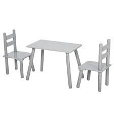 A crayola table set has chair and table legs that look just like crayola crayons. Qaba 3 Piece Set Kids Wooden Table Chairs Easy To Clean Gift For Boys Girls Toddlers Age 3 To 8 Years Old On Sale Overstock 32180809
