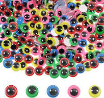 TOAOB 300pcs 10mm Googly Wiggle Eyes with Self Adhesive Round Plastic  Wobbly Craft Sticker Eyes DIY Arts Accessories Red Dark Green Blue Pink  Yellow
