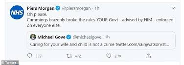 Piers morgan appeared to have finally met his match when he took on harry potter author jk rowling in an online war of words. Matt Hancock Tweets On Dominic Cummings Google Search Cummings Everyone Else Michael Gove
