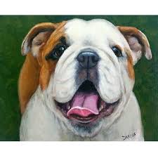 English Bulldog Dog Art Print Original Painting By Dottie Etsy Dog Print Art Dog Art English Bulldog Dog